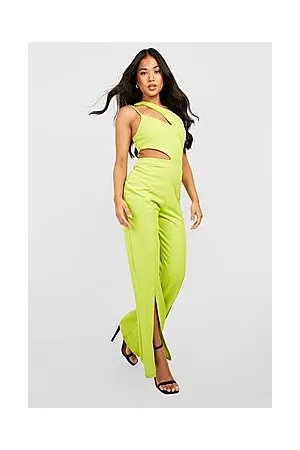 Boohoo Petite Asymmetric Cut Out Split Hem Jumpsuit