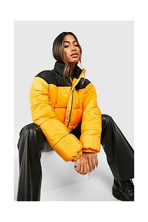 Boohoo Colour Block Funnel Neck Puffer Jacket