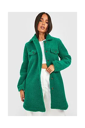 Boohoo Petite Teddy Pocket Detail Shacket