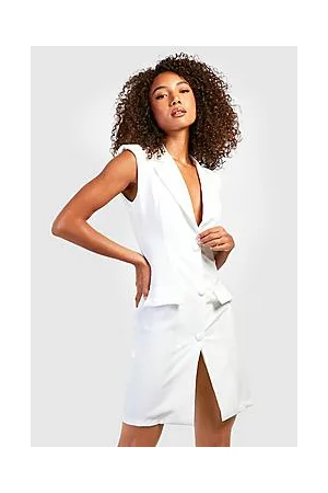 Boohoo Tall Shoulder Pad Sleeveless Blazer Dress