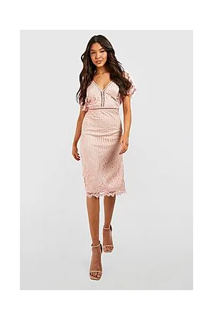 Boohoo Boutique All Over Lace Bodycon Midi Dress