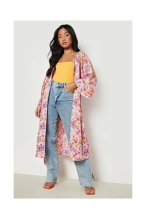 Boohoo Petite Paisley Tie Waist Kimono