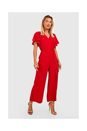 Boohoo Flare Sleeve Culotte Jumpsuit