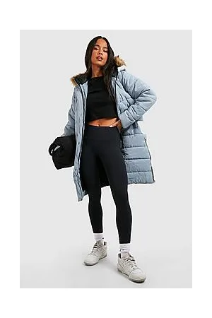Boohoo Petite Faux Fur Trim Longline Parka