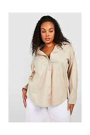 Boohoo Plus Poplin Oversized Shirt