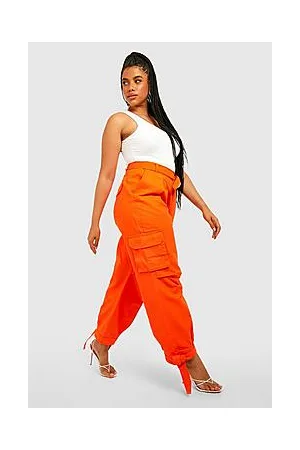 Boohoo Plus Tie Hem Slim Fit Cargo Trousers