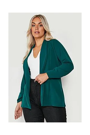 Boohoo Plus Lapel Detail Ruched Sleeve Blazer