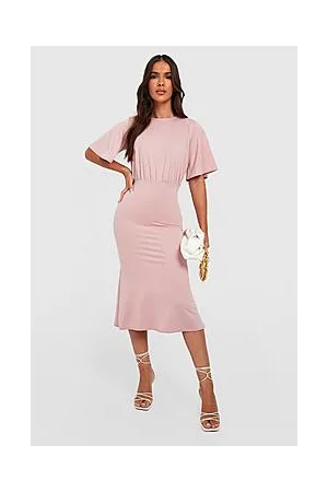 Boohoo Angel Sleeve Midi Dress