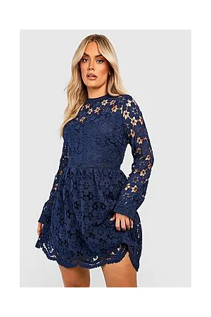 Boohoo Plus Premium Guipure Lace Skater Dress