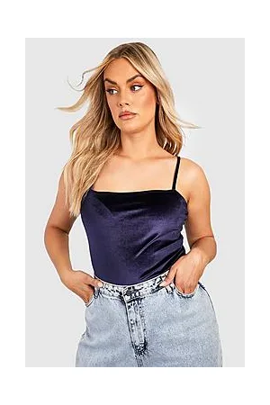 Boohoo Plus Velvet Strappy Bodysuit