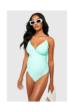 Boohoo Maternity Bump Control Wrap Over Swimsuit