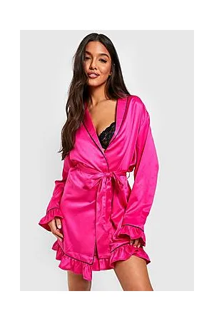 Boohoo Premium Satin Frill Robe