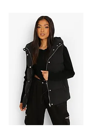 Boohoo Petite Hooded Belted Gilet