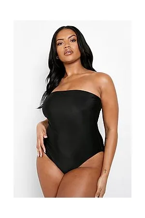 Boohoo Plus Essentials Bandeau Swimsuit