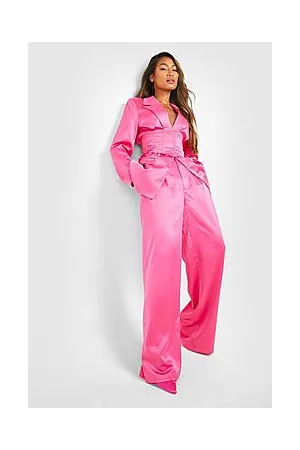 Boohoo Matte Satin Wide Leg Trousers