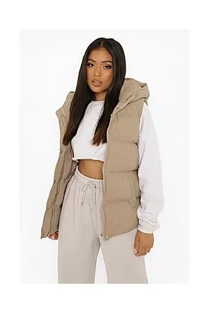 Boohoo Petite Hooded Belted Gilet