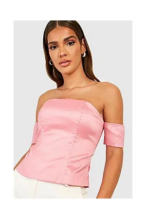 Boohoo Taffeta Bardot Corset Top