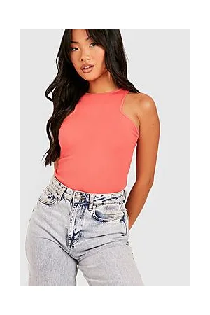Boohoo Petite Basic Rib Racer Bodysuit