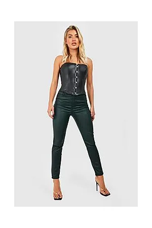Boohoo Coated 5 Pocket High Waisted Skinny Jeans