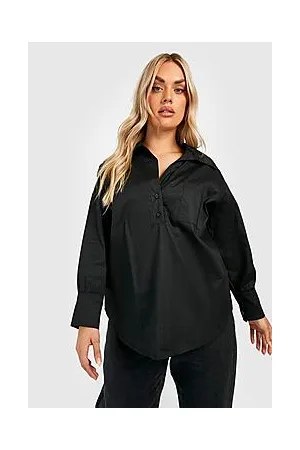 Boohoo Plus Poplin Oversized Tunic Shirt
