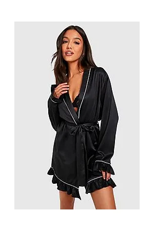 Boohoo Premium Satin Frill Robe