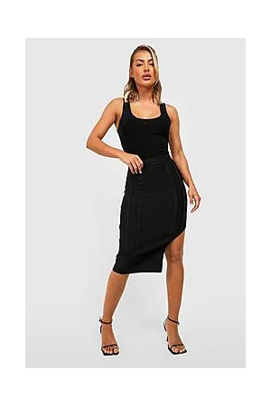 Boohoo Premium Bandage Thigh Split Midi Skirt