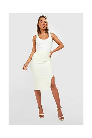 Boohoo Premium Bandage Thigh Split Midi Skirt