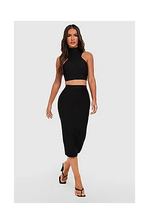 Boohoo Premium Bandage Midi Skirt