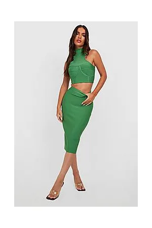 Boohoo Premium Bandage Midi Skirt