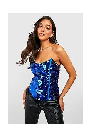 Boohoo Sequin Longline Corset Top