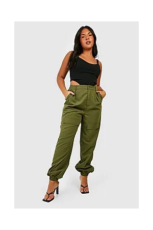 Boohoo Plus High Waisted Cargo Cuffed Jogger