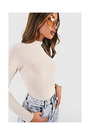 Boohoo Slinky Long Sleeve High Neck Bodysuit