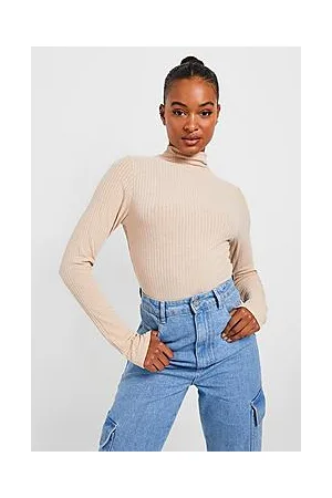 Boohoo Tall Soft Rib Funnel Neck Longsleeve Bodysuit