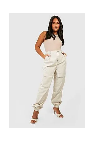 Boohoo Plus High Waisted Cargo Cuffed Jogger