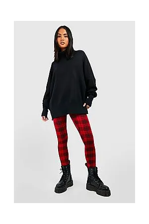 Boohoo Tartan Check Zip Up Leggings