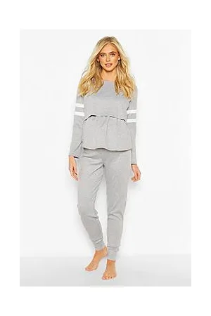 Boohoo Maternity Stripe Nursing Loungewear Set