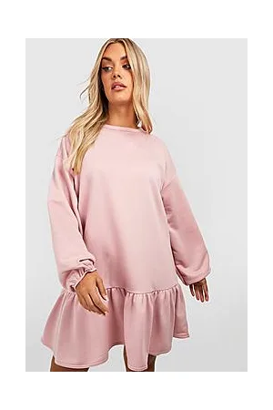 Boohoo Plus Oversized Peplum Detail Sweater Dress