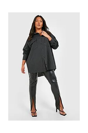 Boohoo Plus Woven Stripe Oversized Shirt