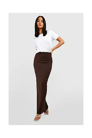 Boohoo Soft Rib Floor Length Maxi Skirt