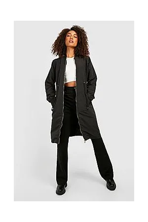 Boohoo Tall Longline Synch Waist Bomber Jacket