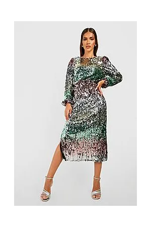 Boohoo Sequin Ombre Midaxi Party Dress