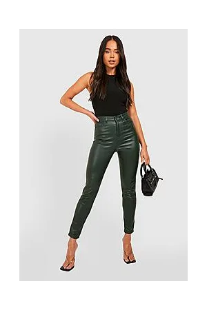 Boohoo Petite Pu Coated High Waist Skinny Jeans
