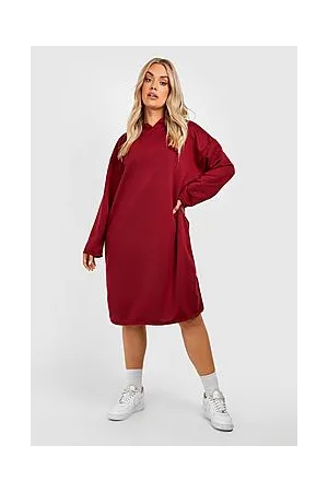 Boohoo Plus Oversized Longline Hooded Sweater Dress