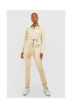 Boohoo Tall Cargo Cord Belted Boilersuit