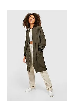 Boohoo Tall Longline Synch Waist Bomber Jacket