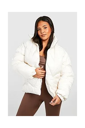 Boohoo Plus Zig Zag Quilted Puffer Coat