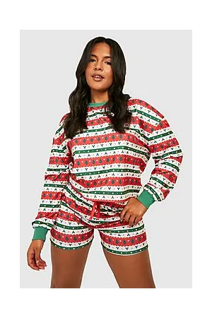 Boohoo Plus Fairisle Pj Short Set