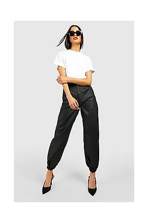 Boohoo Coated 5 Pocket High Waisted Cargo Jeans
