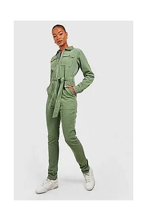 Boohoo Tall Cargo Cord Belted Boilersuit