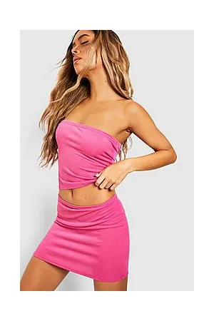 Boohoo Seam Detail Bandeau & Low Rise Micro Mini